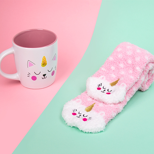 Kittycorn Presentset - Mugg och Strumpor 