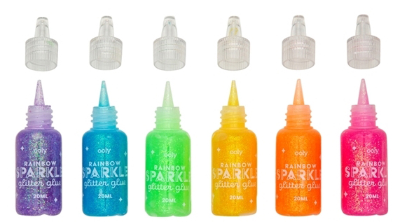 Rainbow Sparkle Glitter Glue från Ooly säljs på Presenteriet.se