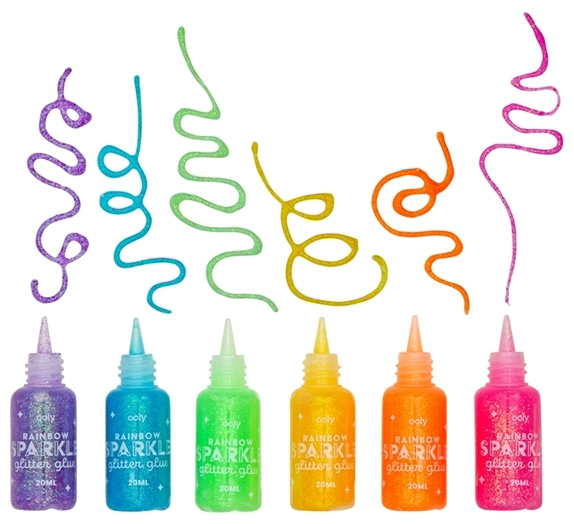 Rainbow Sparkle Glitter Glue från Ooly säljs på Presenteriet.se