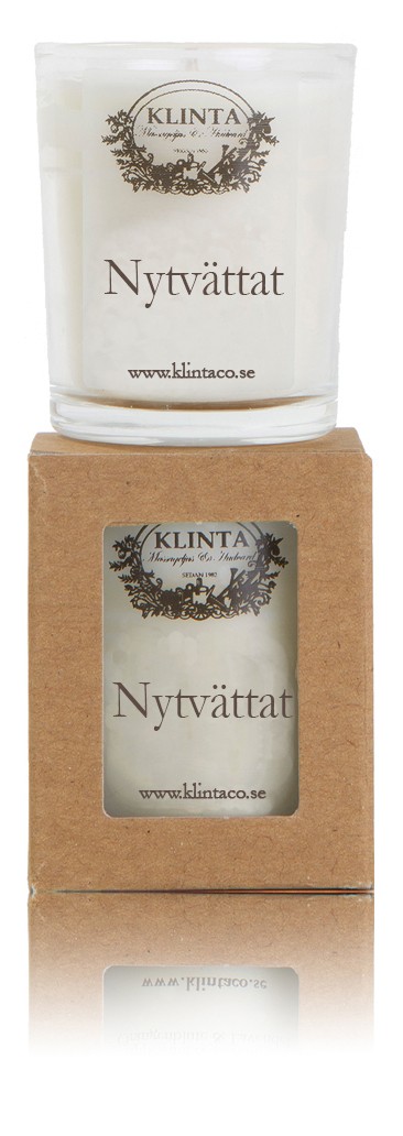 Massageljus/Doftljus Nytvättat - Klinta • Pryloteket