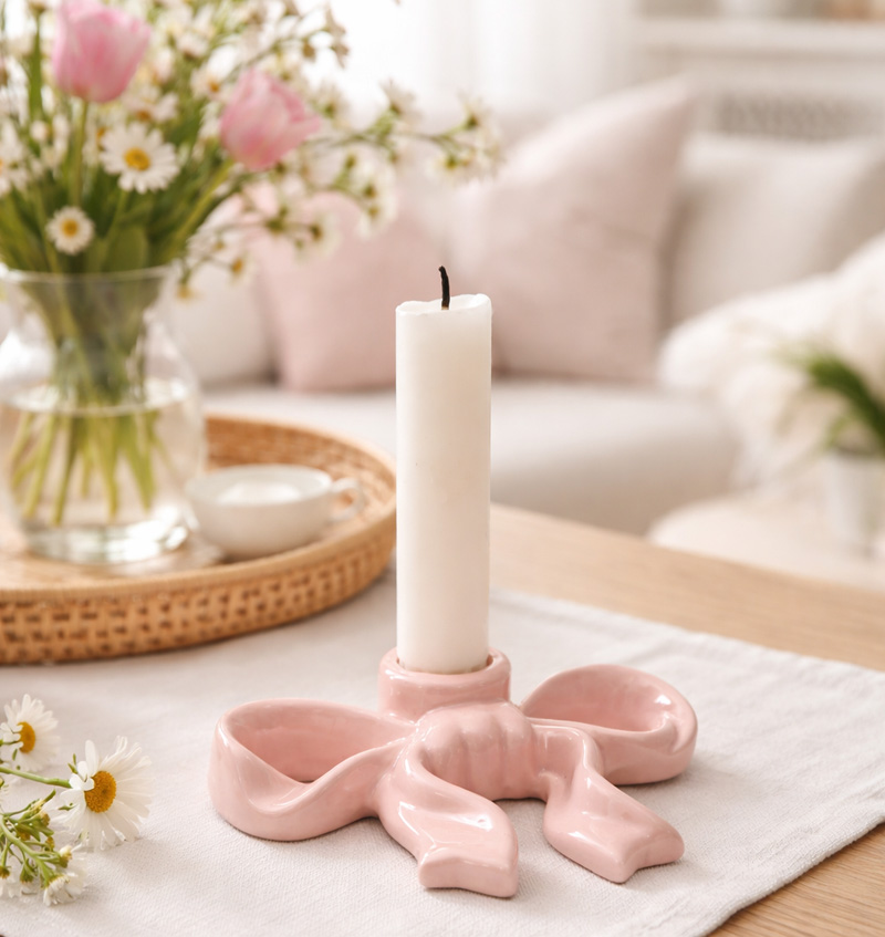 Ljusstake Fenja Rosett, rosa - Mitt & Ditt 