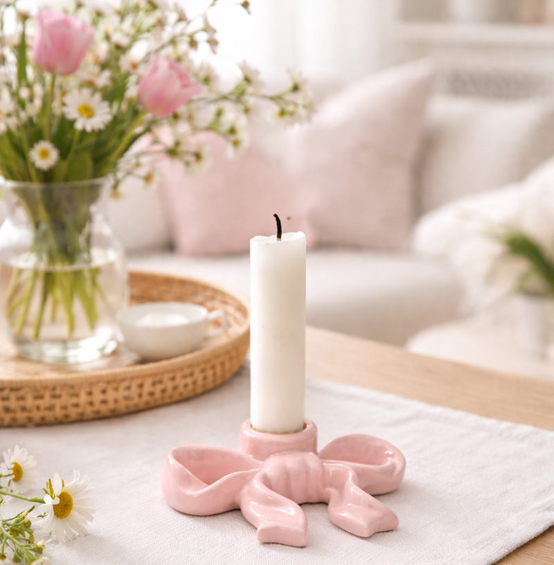 Ljusstake Fenja Rosett, rosa - Mitt & Ditt 