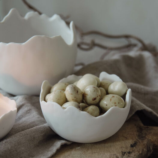 Eggshell Skål, från Majas lyktor säljs till förmån för Barncancerfonden
