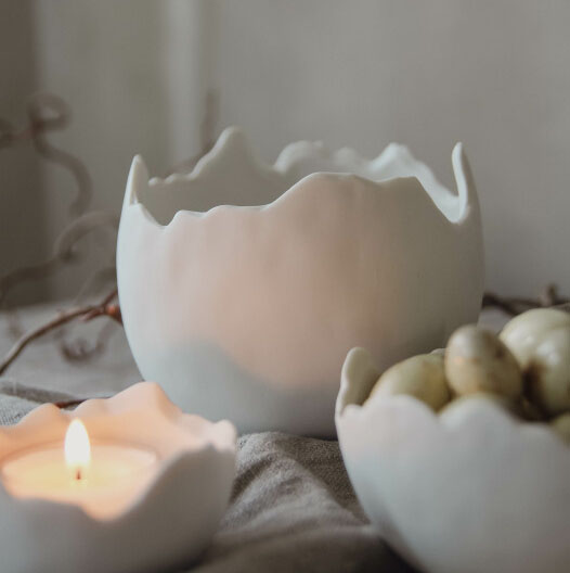 Eggshell Skål, från Majas lyktor säljs till förmån för Barncancerfonden