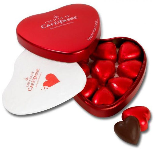 Lyxig chokladpraliner i hjärtanask • Pryloteket