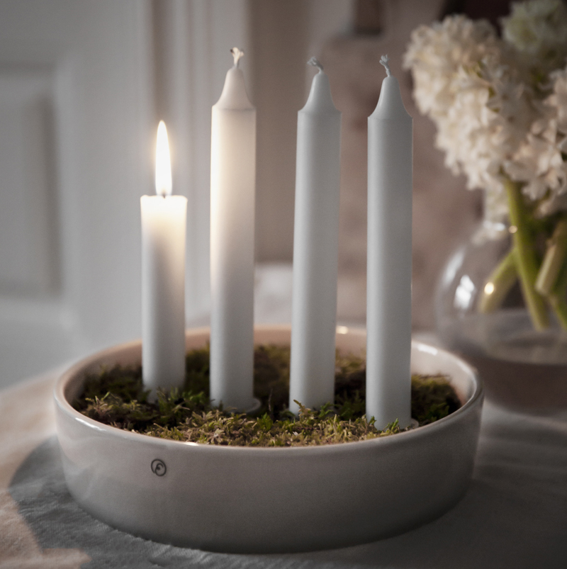 Adventsljusstake, ljusskål glaserad sand - Ernst Kirchsteiger