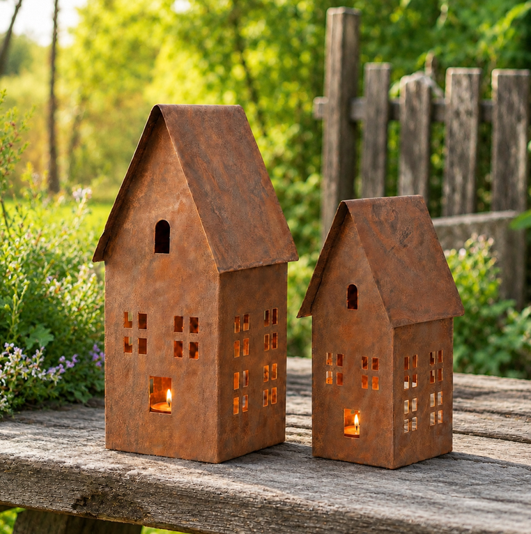 Rostfärgade Huslyktor 2-set, 23 & 18cm - Wikholm Form