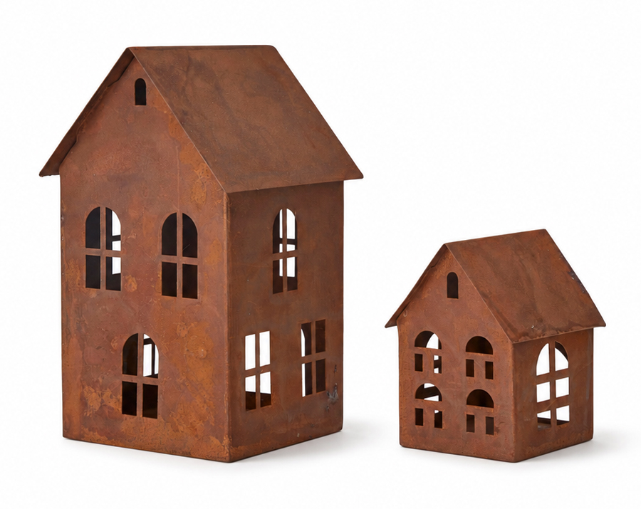 Rostfärgade Huslyktor 2-set, 21 & 11cm - Wikholm Form