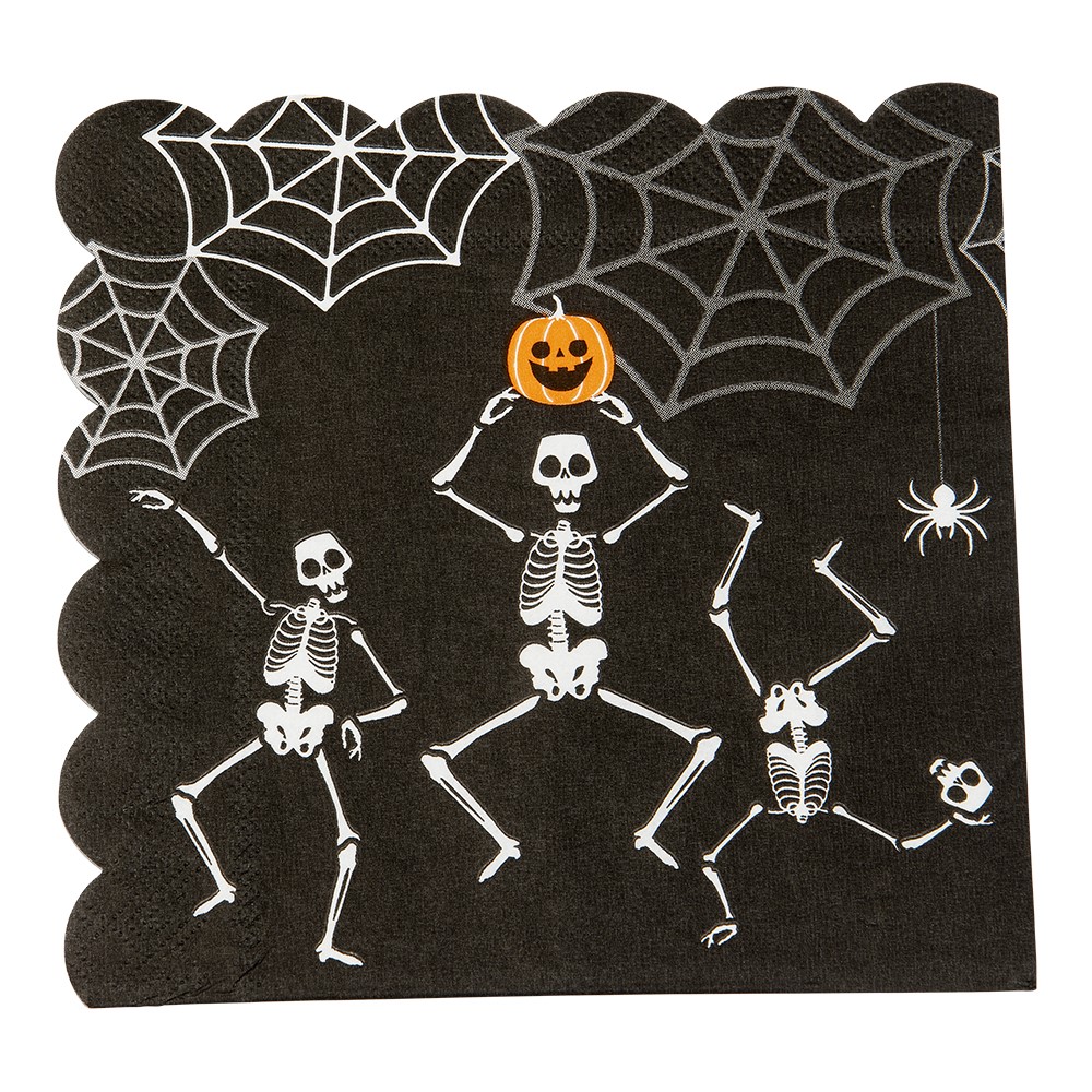 Servetter Halloween Dansande Skelett 16-pack • Pryloteket