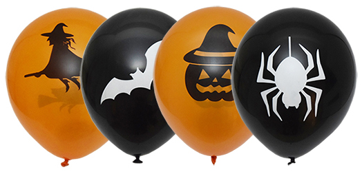 Halloweenballonger med 4 olika motiv • Pryloteket