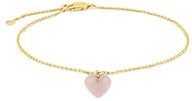 Förgyllt armband med rosa hjärta - Nordahl Jewellery