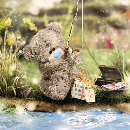 Me to you (Miranda nallar) 3D-Kort (Födelsedag), Nalle fiskar paket - Me To You