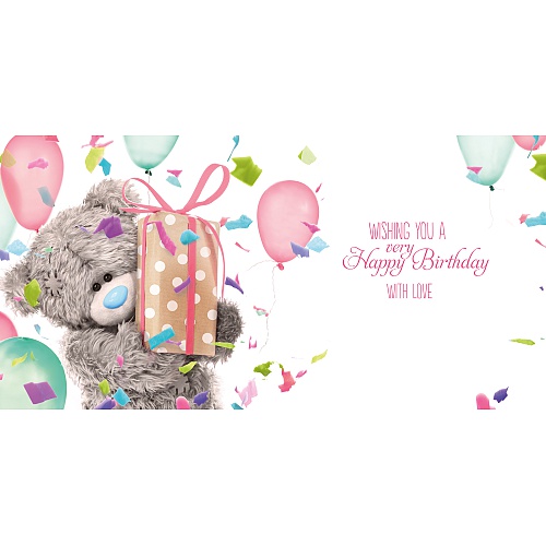 Me to you 3D-Kort (Födelsedag), Nalle med födelsedagspresent- Me To You
