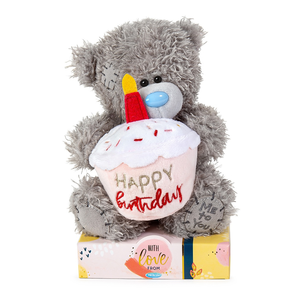 Nalle Happy Birthday på cupcake, 15cm - Me To You • Pryloteket