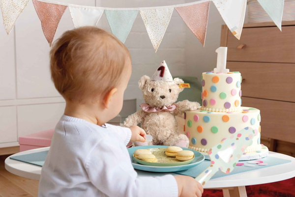 Steiff First Birthday Boy, Nalle med speldosa - Steiff