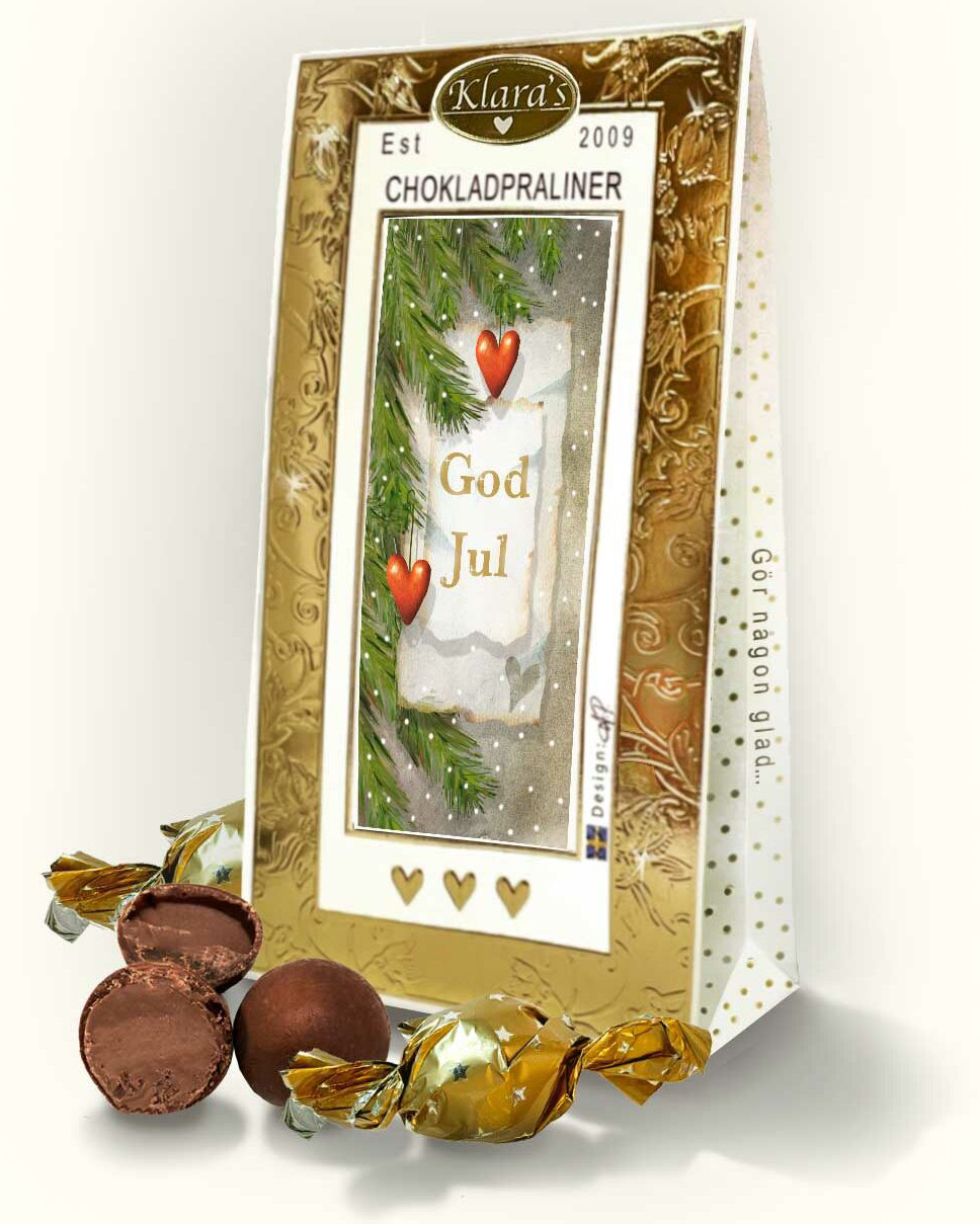 God Jul chokladpraliner, granris & hjärtan - Klaras Goda Presenter • Pryloteket