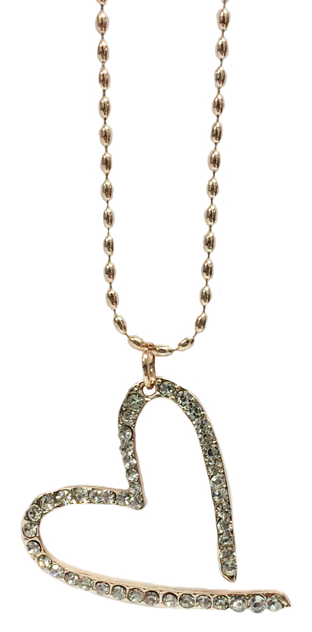 Strasshjärta, halsband (rosé) från Odahl