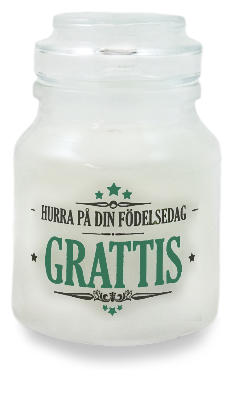 Hurra på din födelsedag, grattis - Budskapsljus • Pryloteket