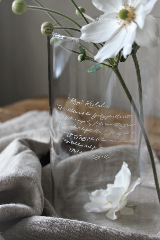 Ljuslykta Kära Kärleken, klarglas, från Majas lyktor säljs till förmån för Barncancerfonden