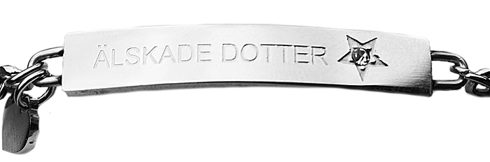 Älskade dotter, armband (stålkedja) från Odahl Design