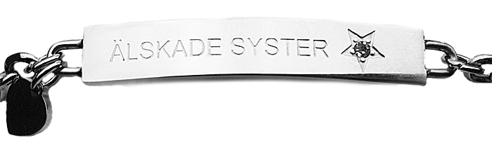 Älskade syster, armband (stålkedja) från Odahl Design