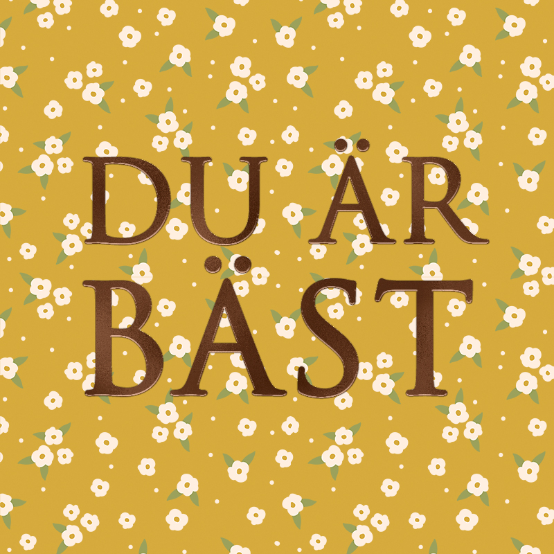 Kort Du är bäst (flerfärgad, folierad text)