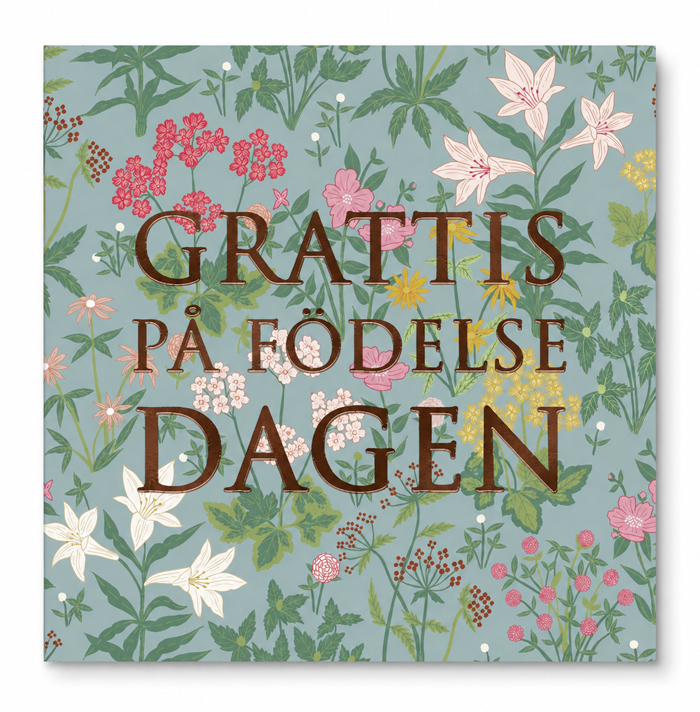 Kort Grattis på födelsedagen (flerfärgad, folierad text)