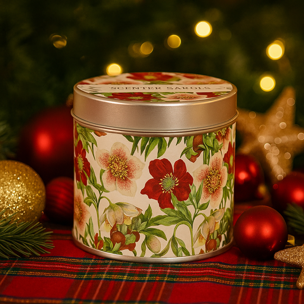 Doftljus Julblommor, doft av juläpple 