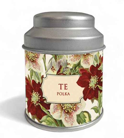 Te Polka, i burk med julmotiv - Sköna Ting