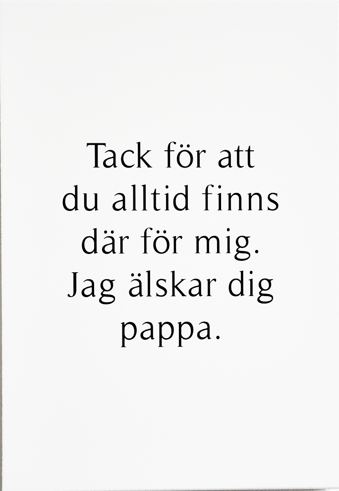 Skylt Tack pappa