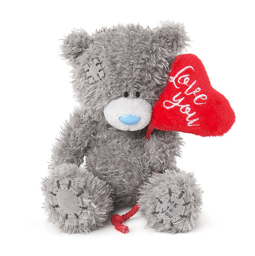 Nalle med tygballong "Love You", 10cm - Me to you (Mirandanalle) • Pryloteket