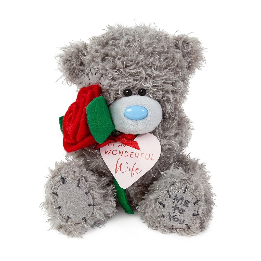 Nalle med ros Wonderful Wife, 15cm - Me to you (Miranda nalle)