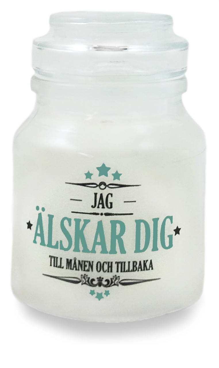 Jag lskar dig till mnen och tillbaka - Budskapsljus