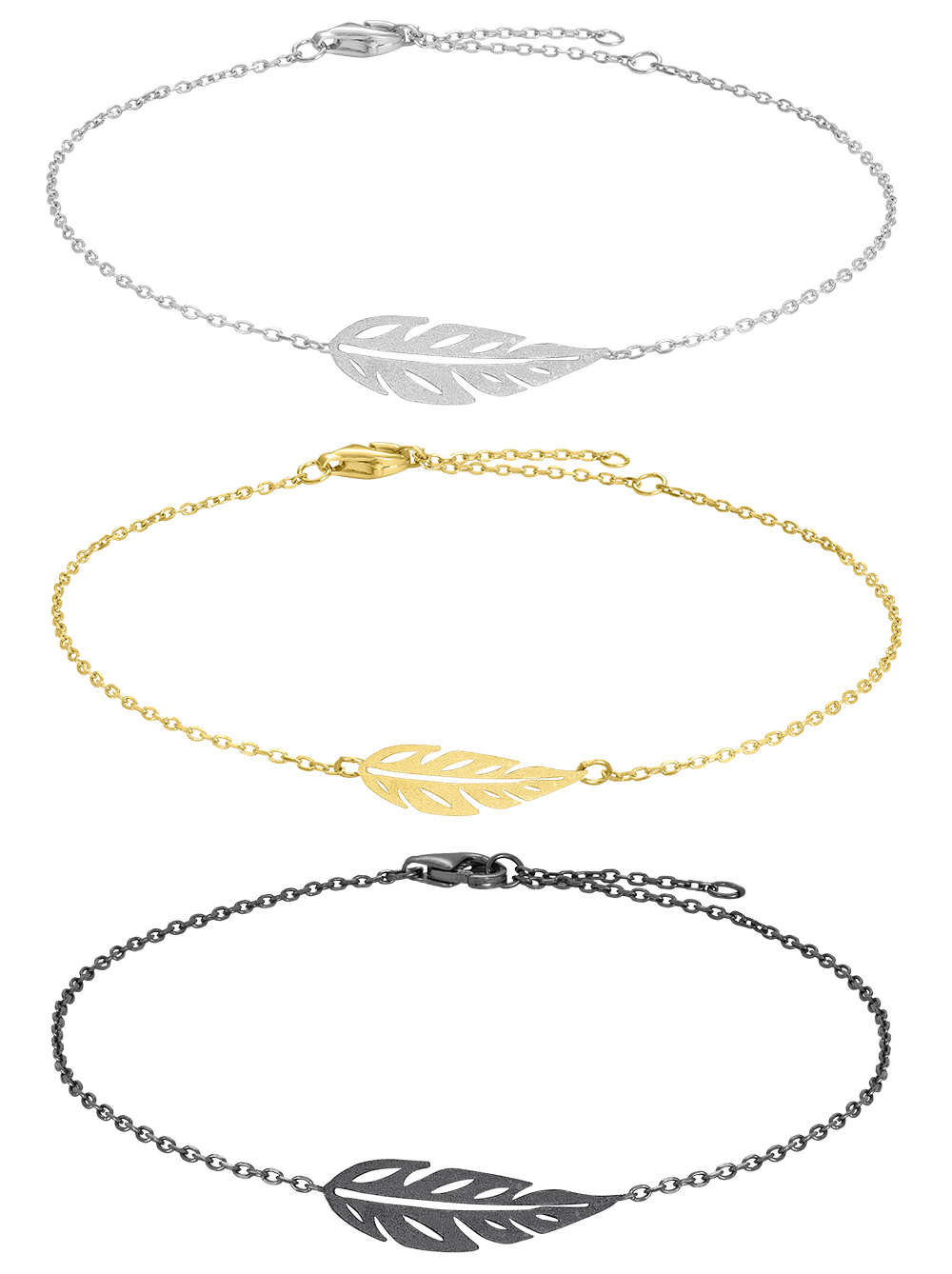 Armband Leaf - Nordahl Jewellery (Oxiderat Silver) • Pryloteket