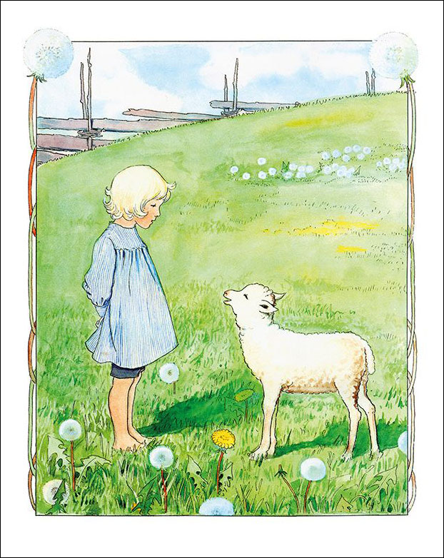 Affisch Bä Bä Vita lamm • Pryloteket