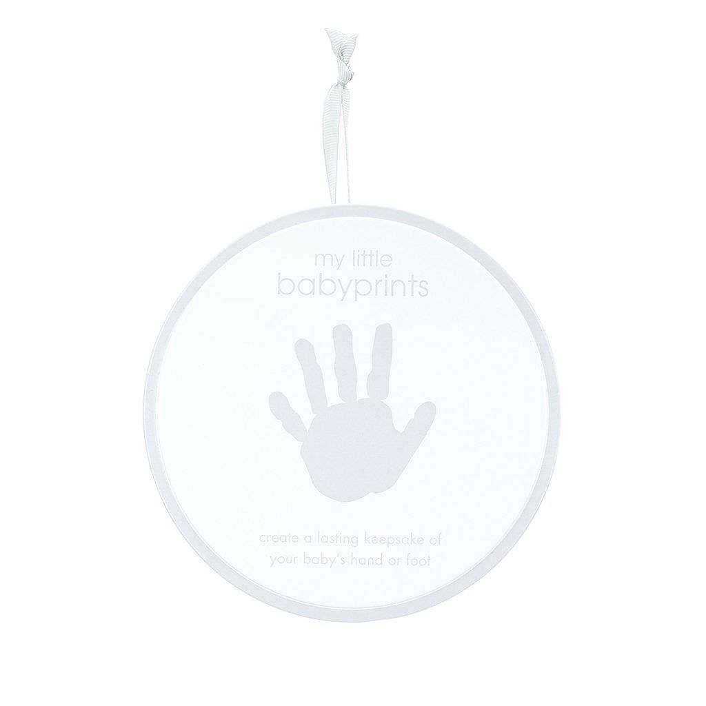 Babyprints hand och fotavtryck i plåtburk