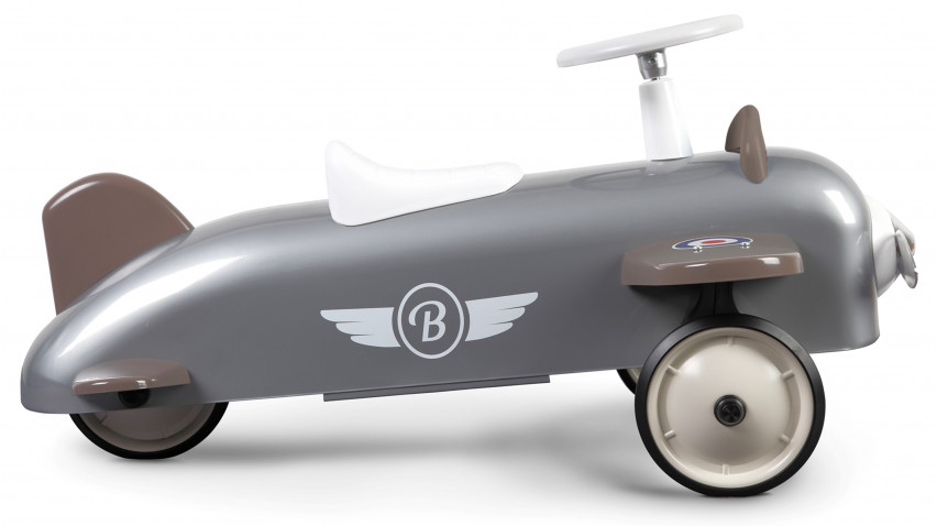 Gåbil Flygplan i retromodell, Grå/vit - Baghera
