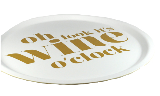 Bricka Wine o'clock, rund 31cm