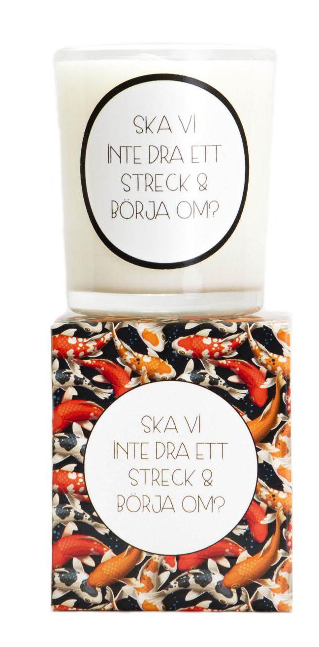 Budskapsljus Dra ett streck - Klinta • Pryloteket