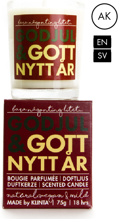 Budskapsljus God Jul & Gott Nytt År - Klinta • Pryloteket