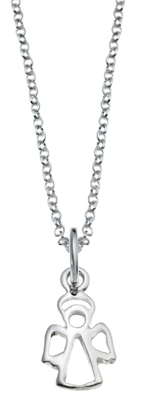 Silverhalsband 38cm med ?ngel • Pryloteket