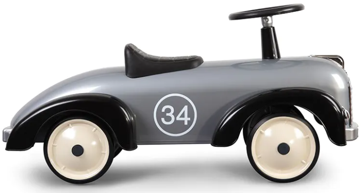 Gåbil i retromodell, silver/svart - Baghera