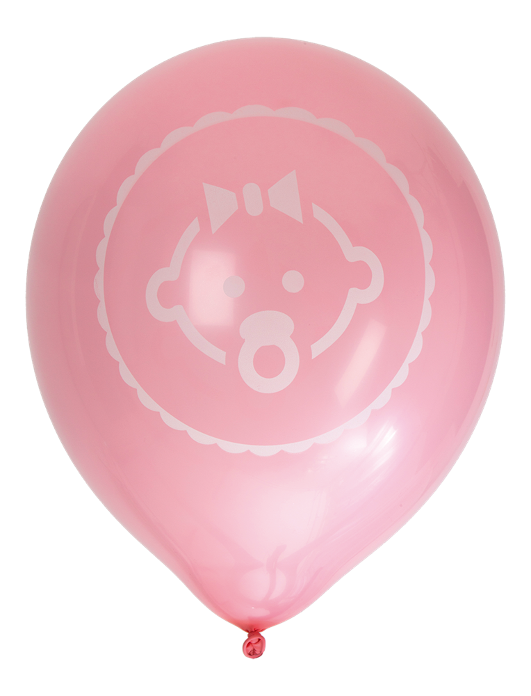 Hisab/Joker Ballonger Baby, Rosa, 8p