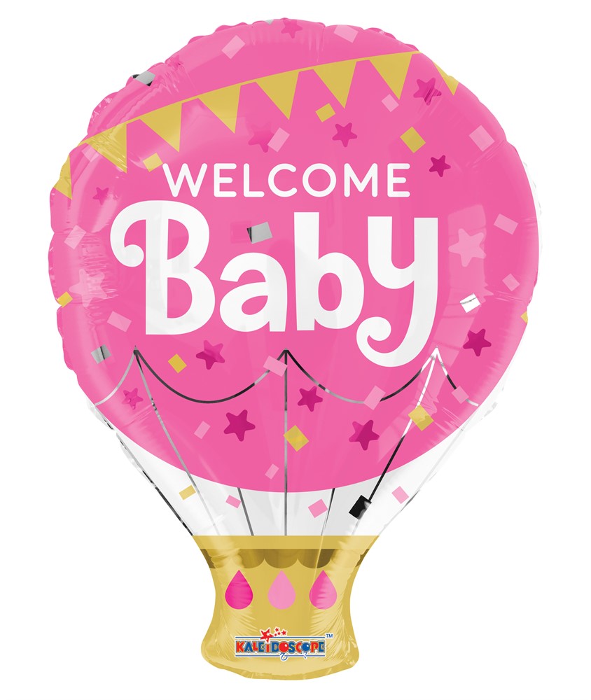 Folieballong Welcome Baby, Rosa • Pryloteket