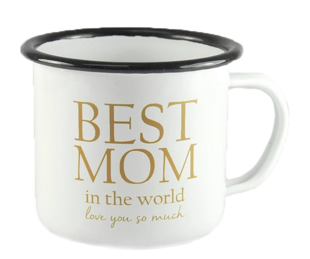 Mugg "Best Mom" (emaljmugg) • Pryloteket