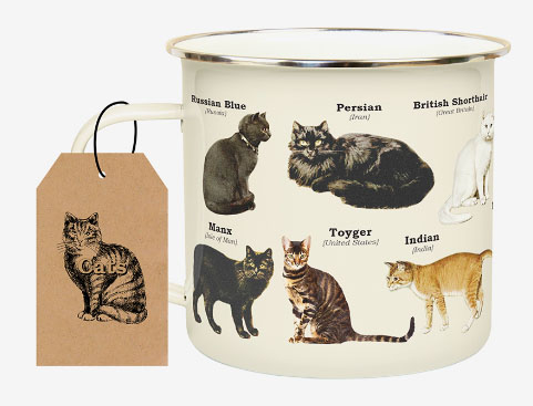 Emaljmugg Katter