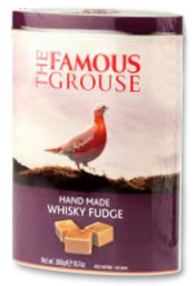 Whisky Fudge smaksatt med Famous Grouse, tillverkad av Gardiniers of Scotland