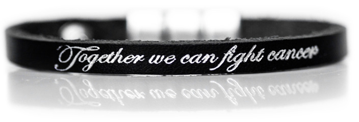 Fight Cancer Armband enkelt, svart från KL Sweden/Barncancerfonden