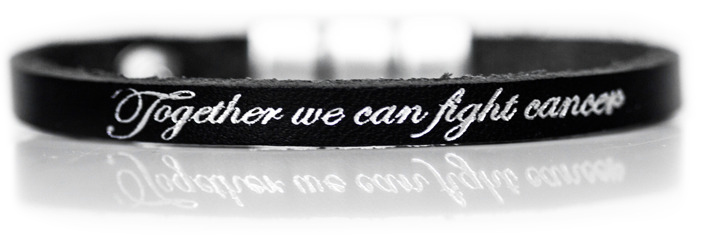 Fight Cancer Armband enkelt, svart frn KL Sweden/Barncancerfonden