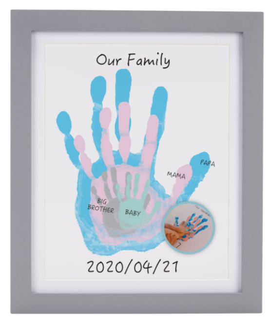 Fotoram Family Handprint - Handavtryck fr hela familjen
